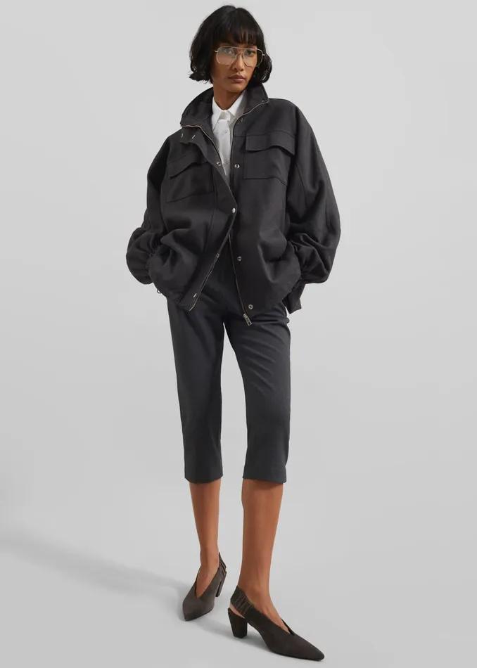 Women Monroy Utility Jacket 8211 Charcoal The Frankie Shop Outerwear