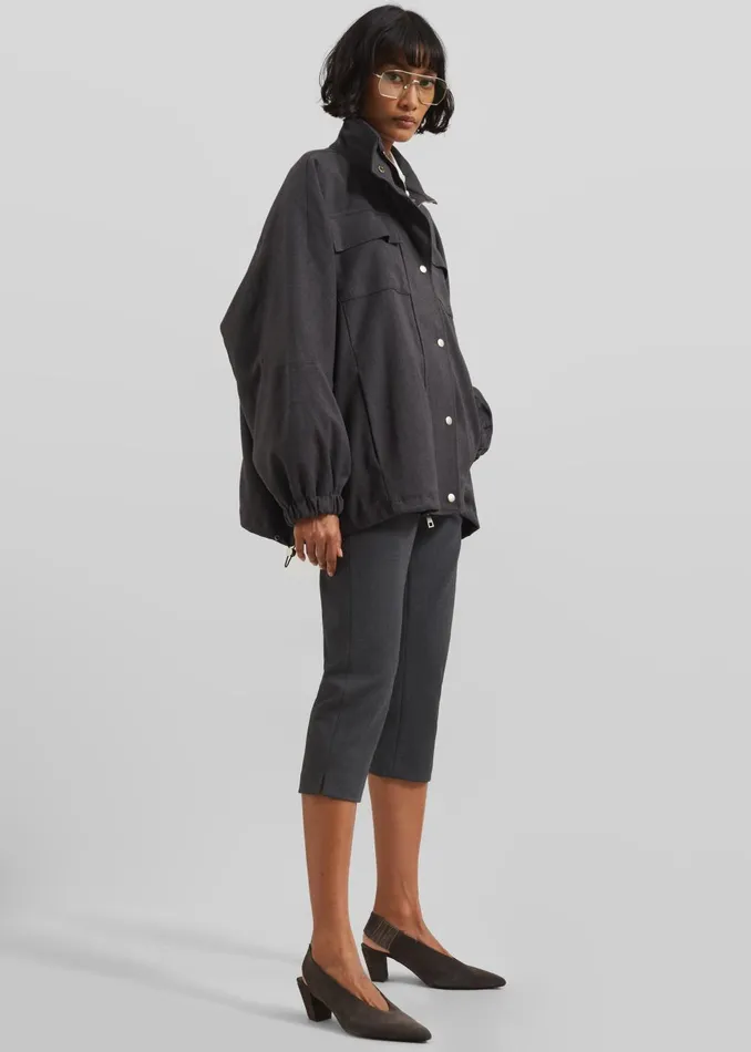 Women Monroy Utility Jacket 8211 Charcoal The Frankie Shop Outerwear