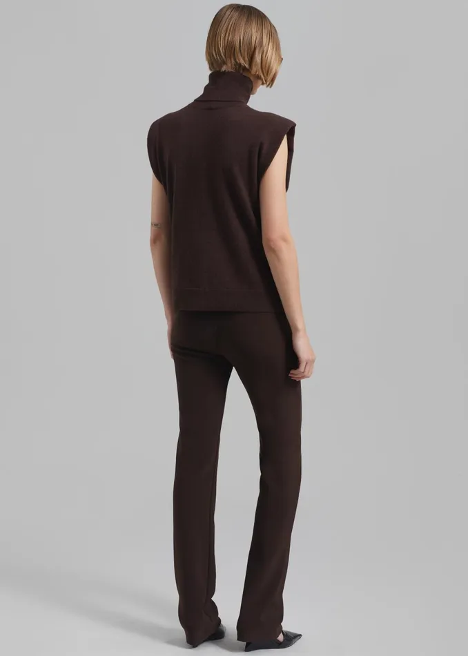 Women Nadia Thin Padded Sleeveless Turtleneck 8211 Brown The Frankie Shop Knitwear