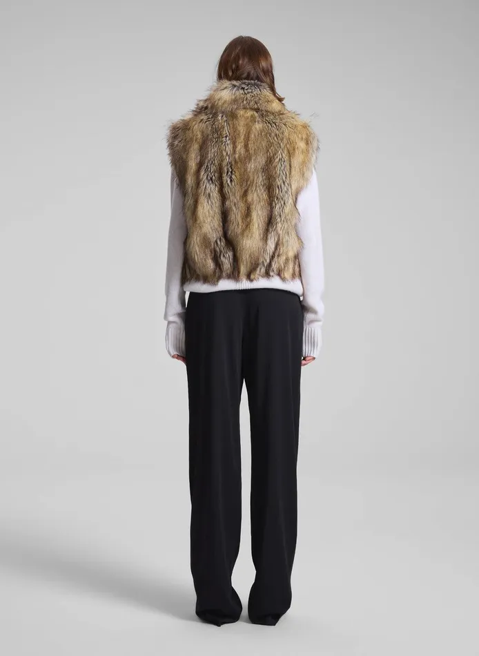Women Naya Faux Fur Vest Brown Coyote ALC Jackets and Coats