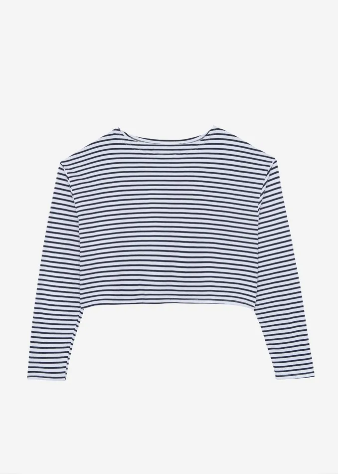 Women Neha Cropped Top 8211 Navy Stripe The Frankie Shop Tops