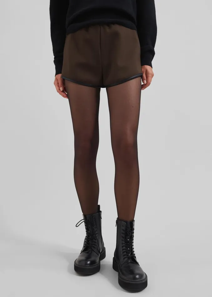 Women Neri Mini Shorts 8211 Brown The Frankie Shop Bottoms
