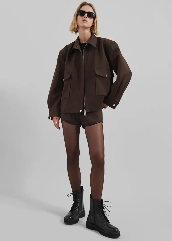 Women Neri Mini Shorts 8211 Brown The Frankie Shop Bottoms