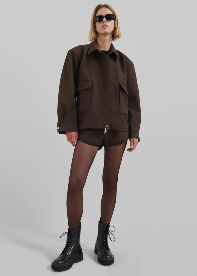 Women Neri Mini Shorts 8211 Brown The Frankie Shop Bottoms