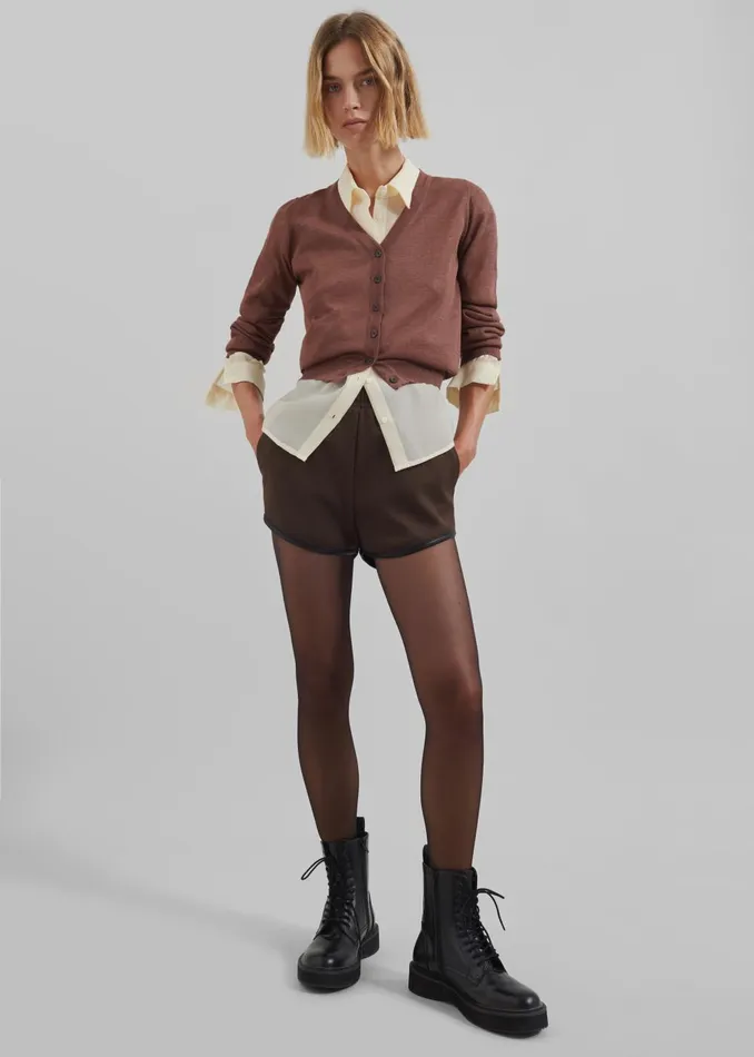 Women Neri Mini Shorts 8211 Brown The Frankie Shop Bottoms
