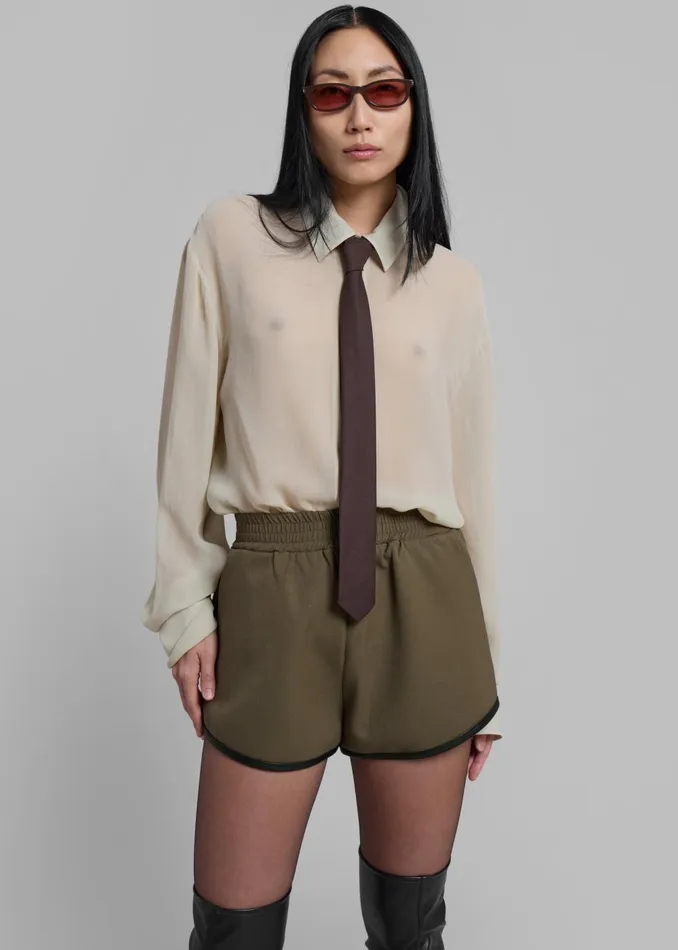Women Neri Mini Shorts 8211 Khaki The Frankie Shop Bottoms