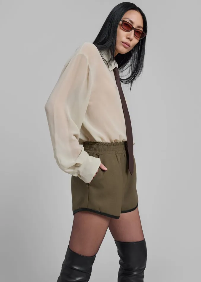 Women Neri Mini Shorts 8211 Khaki The Frankie Shop Bottoms