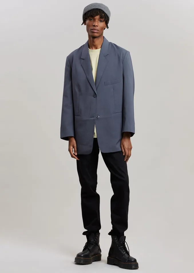 Women Notch Lapel Blazer 8211 Graphite The Frankie Shop Outerwear