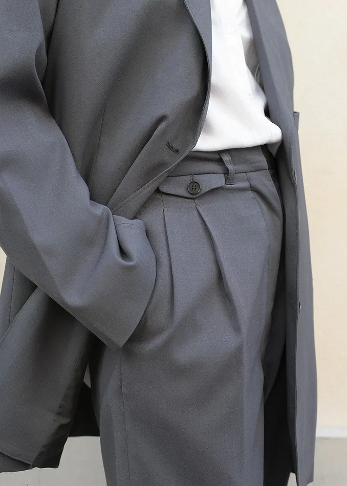 Women Notch Lapel Blazer 8211 Graphite The Frankie Shop Outerwear