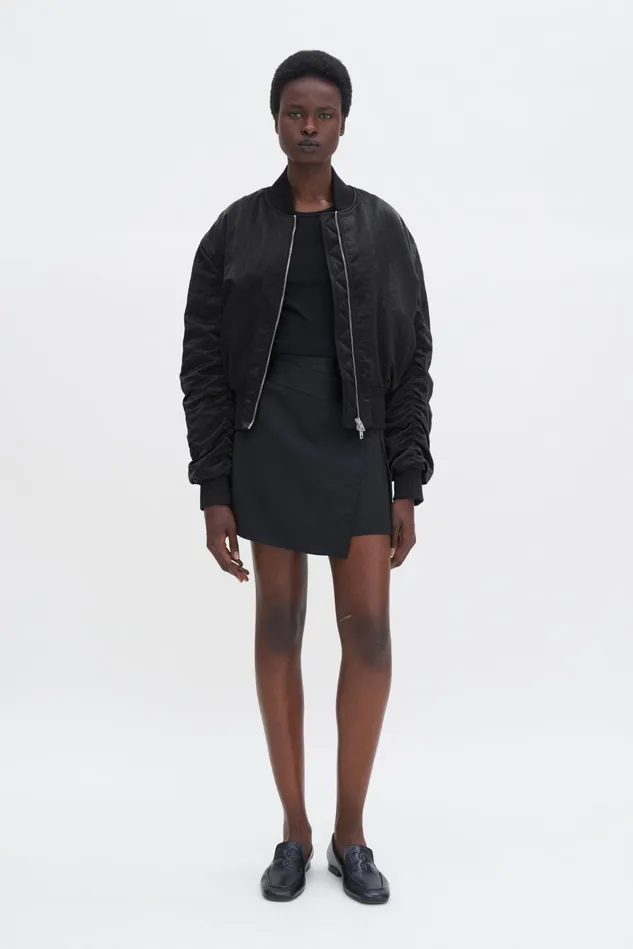 Women Nylon Zip Jacket Black Filippa K Outerwear