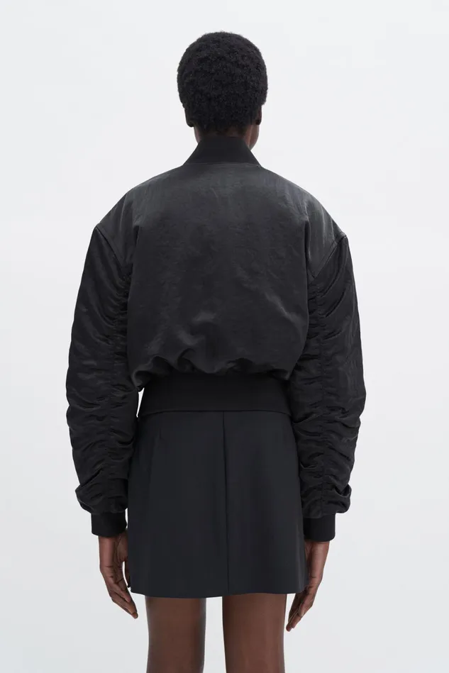 Women Nylon Zip Jacket Black Filippa K Outerwear