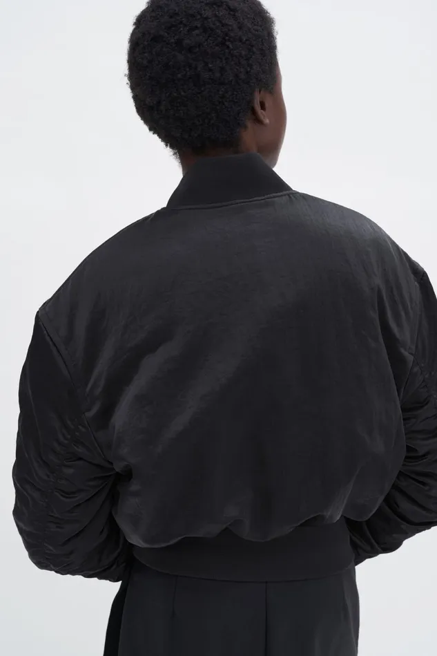 Women Nylon Zip Jacket Black Filippa K Outerwear