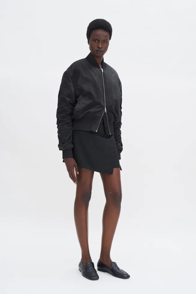 Women Nylon Zip Jacket Black Filippa K Outerwear