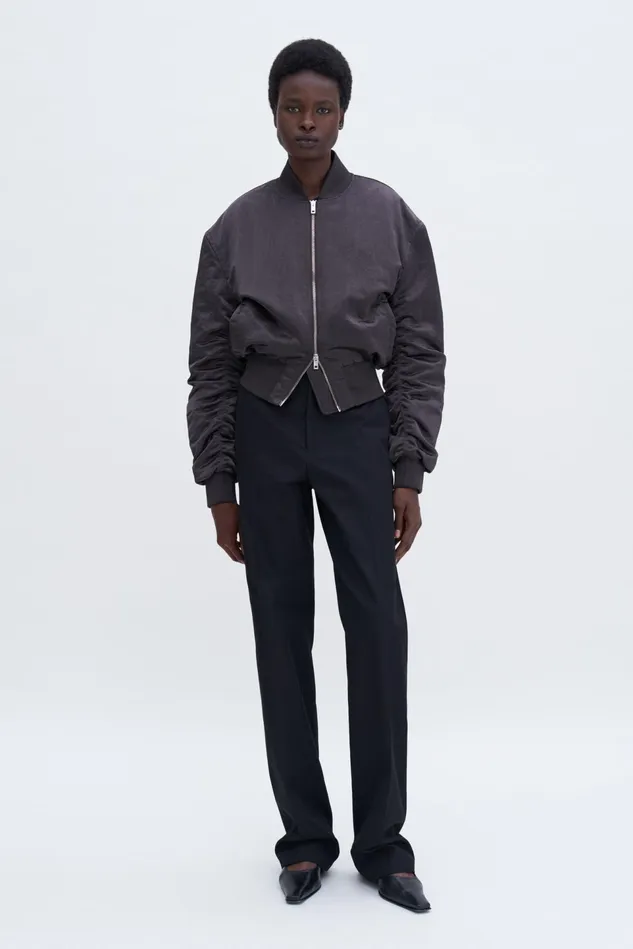 Women Nylon Zip Jacket Dark Oak Filippa K Outerwear