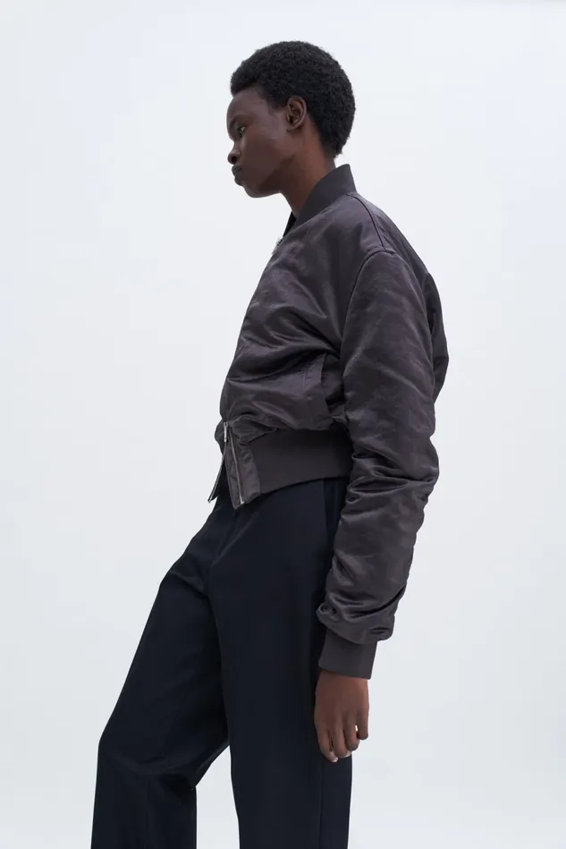 Women Nylon Zip Jacket Dark Oak Filippa K Outerwear