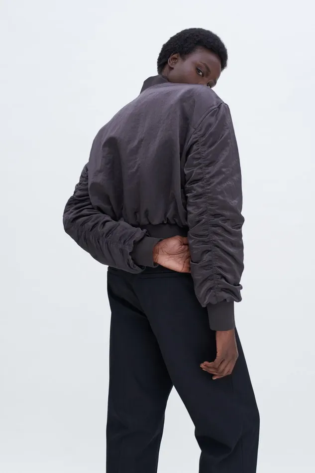 Women Nylon Zip Jacket Dark Oak Filippa K Outerwear