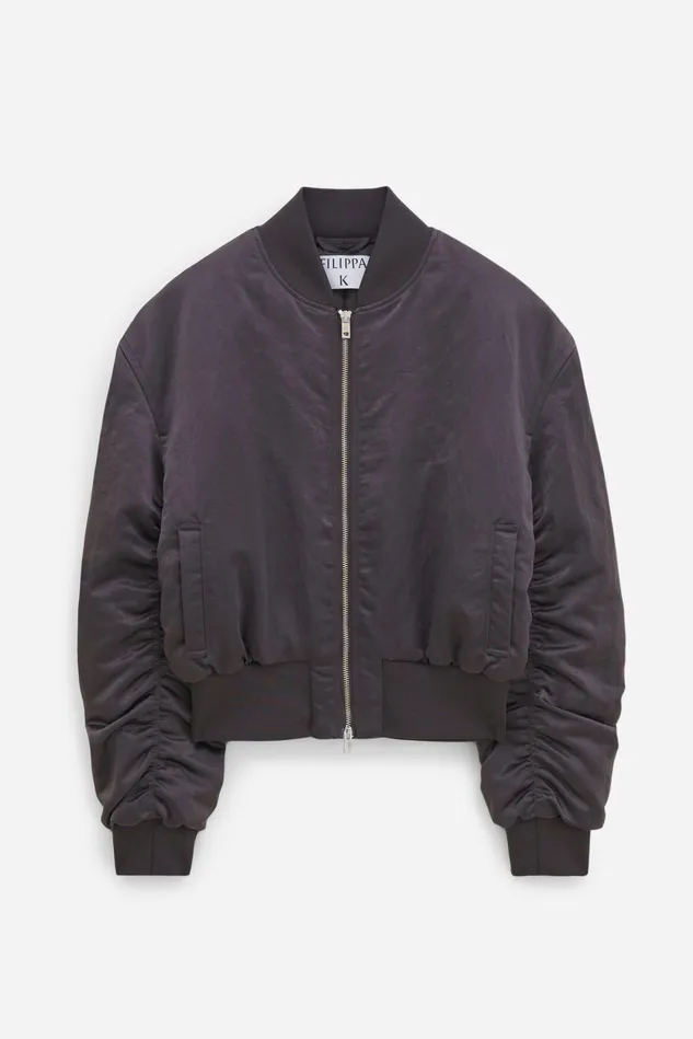 Women Nylon Zip Jacket Dark Oak Filippa K Outerwear