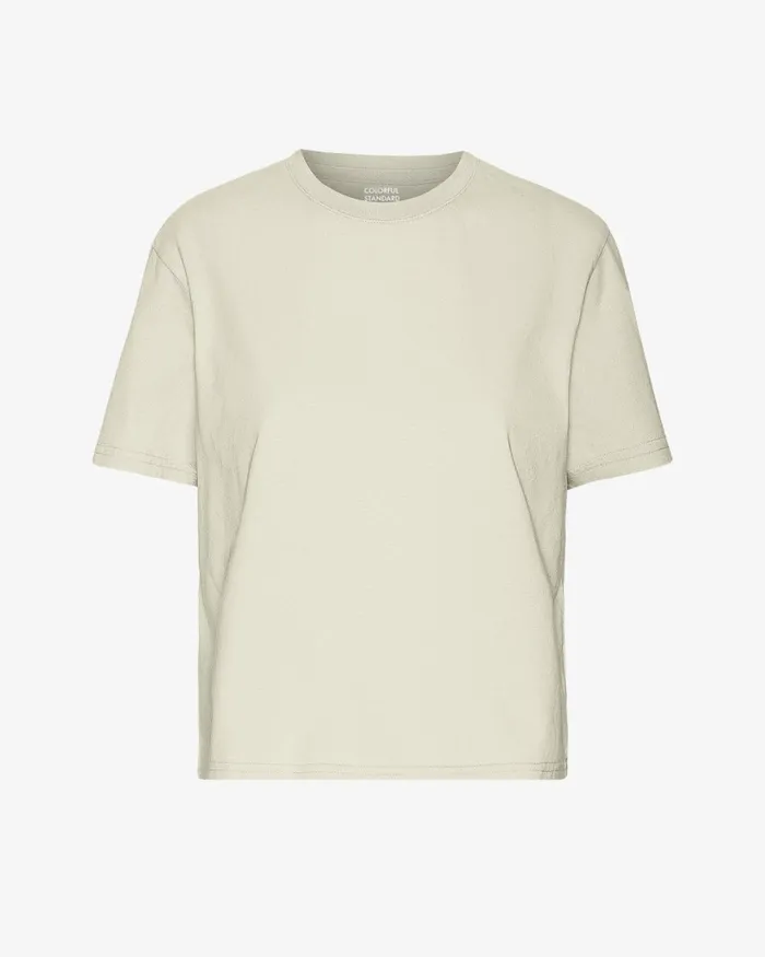 Women Organic Boxy Crop Tee Ivory White Colorful Standard TShirts