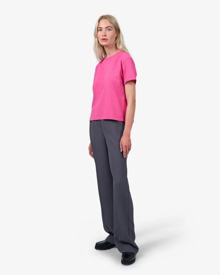 Women Organic Boxy Crop Tee Soft Yellow Colorful Standard TShirts
