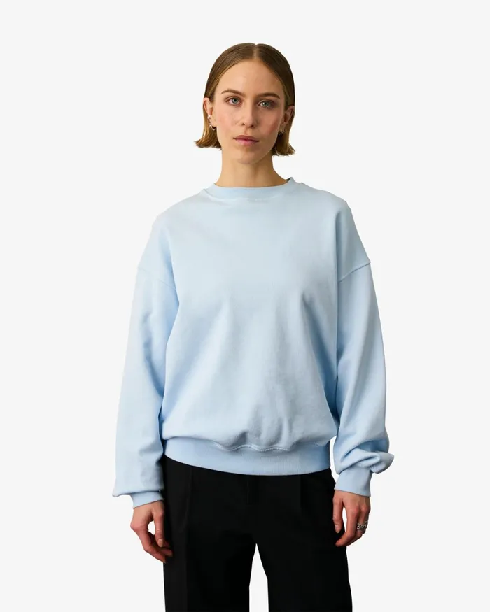 Women Organic Oversized Crew Dusty Olive Colorful Standard Crewneck Sweatshirts