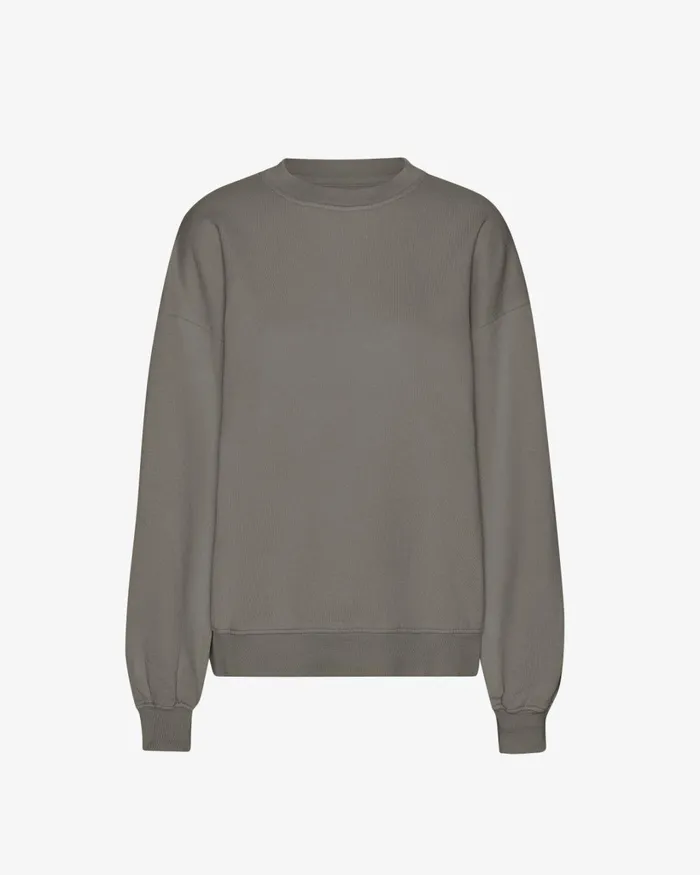 Women Organic Oversized Crew Misty Brown Colorful Standard Crewneck Sweatshirts