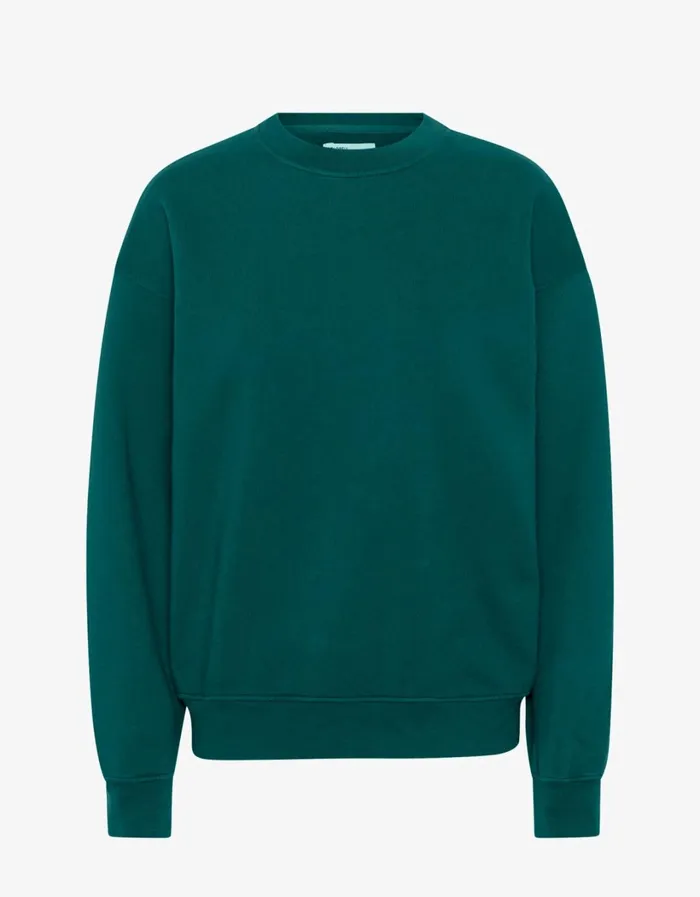 Women Organic Oversized Crew Ocean Green Colorful Standard Crewneck Sweatshirts