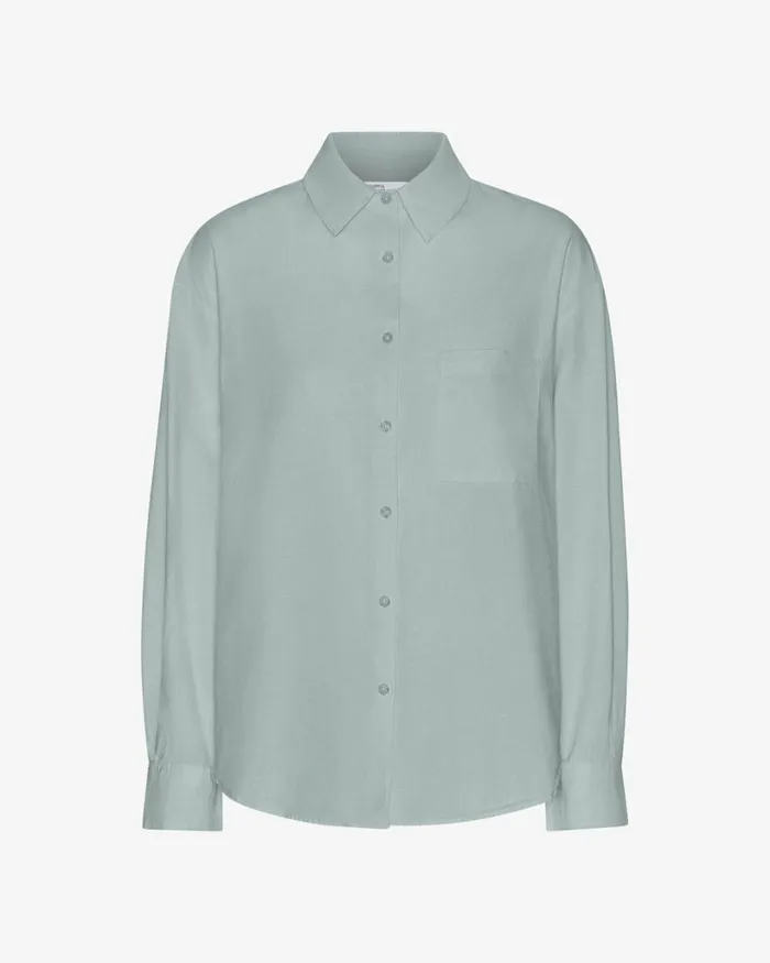 Women Organic Oversized Shirt Cloudy Grey Colorful Standard Shirts