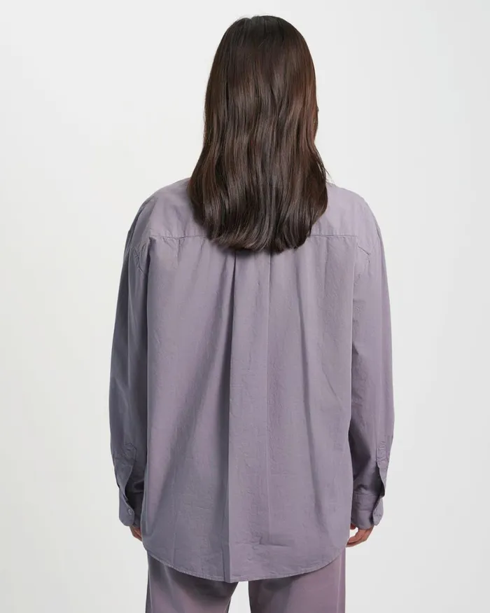 Women Organic Oversized Shirt Cloudy Grey Colorful Standard Shirts