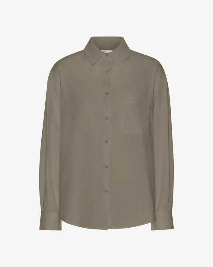 Women Organic Oversized Shirt Dusty Olive Colorful Standard Shirts