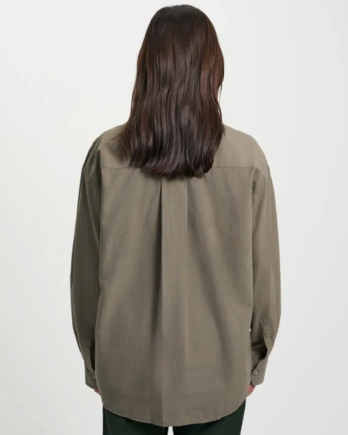 Women Organic Oversized Shirt Dusty Olive Colorful Standard Shirts