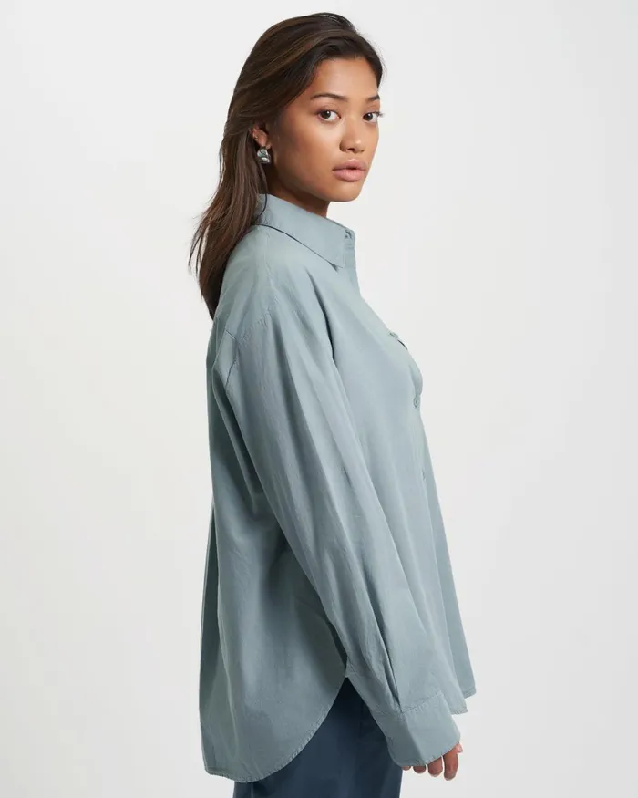 Women Organic Oversized Shirt Lava Grey Colorful Standard Shirts