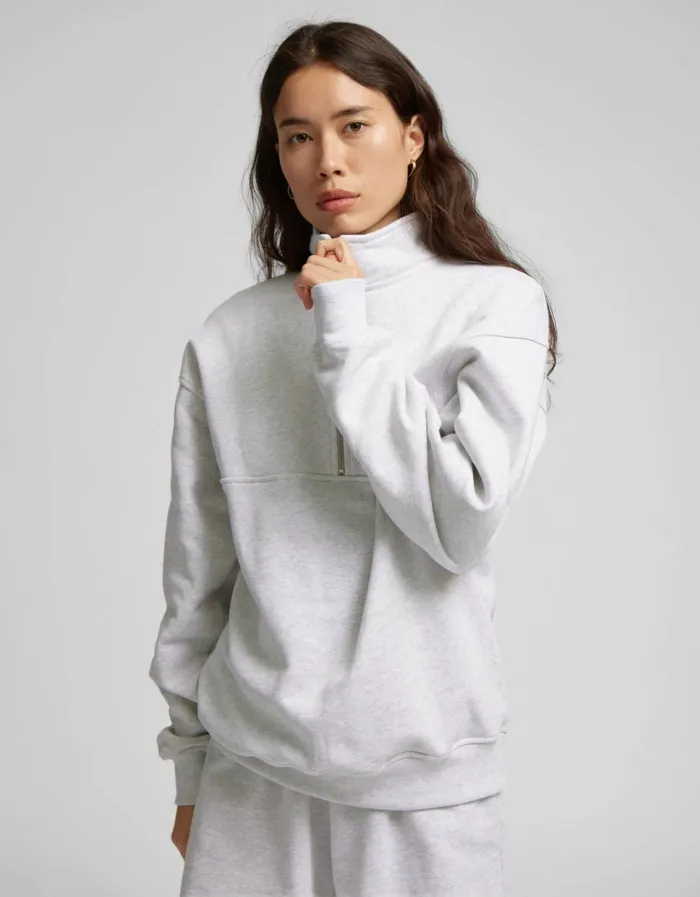 Women Organic Quarter Zip Neptune Blue Colorful Standard Quarter Zips