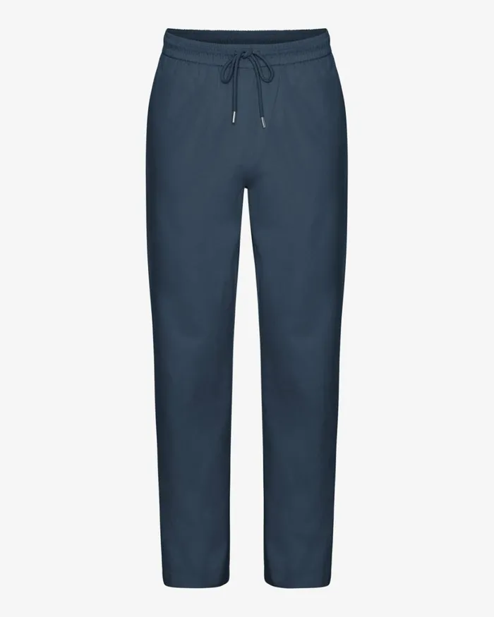 Women Organic Twill Pants Petrol Blue Colorful Standard Pants