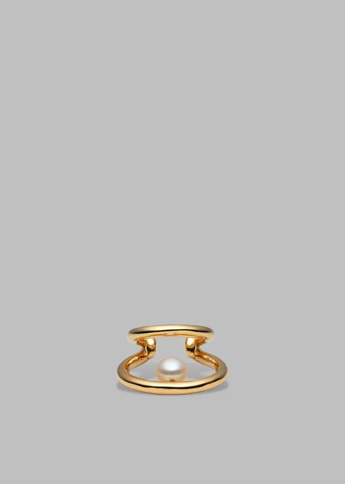 Women Otiumberg Double Pearl Cuff 8211 Gold The Frankie Shop