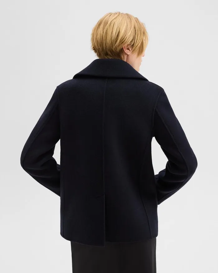 Women Outerwear Theory Peacoat In Recycled Wool Baltic