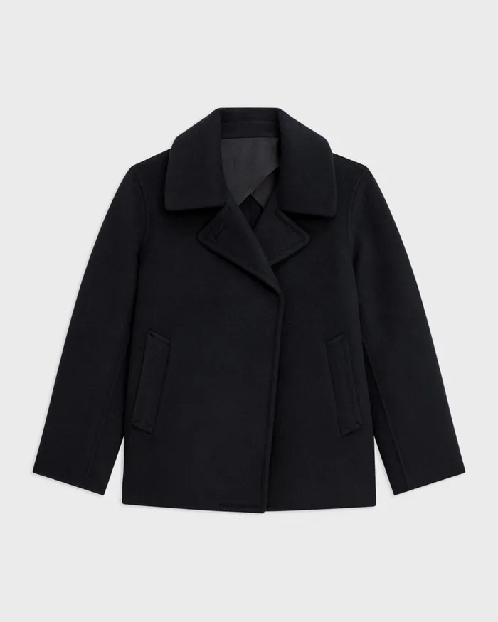 Women Outerwear Theory Peacoat In Recycled Wool Baltic