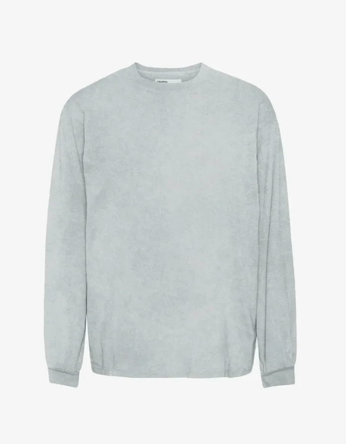 Women Oversized Organic LS TShirt Faded Grey Colorful Standard Long Sleeve Tops