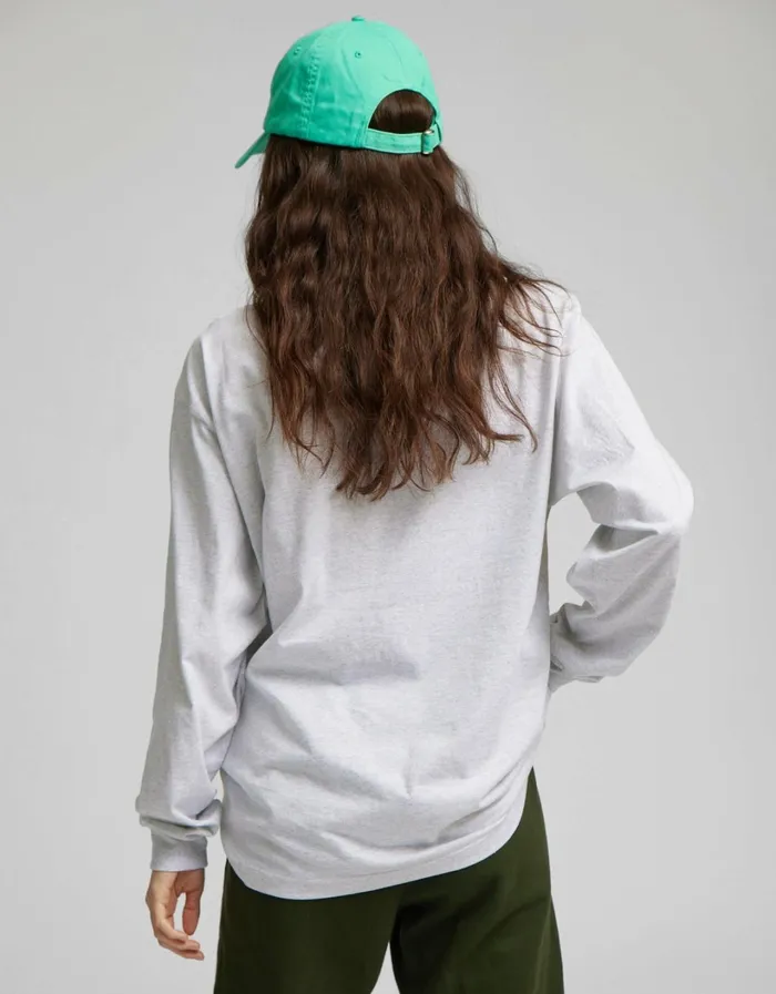 Women Oversized Organic LS TShirt Faded Grey Colorful Standard Long Sleeve Tops