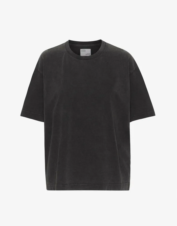 Women Oversized Organic TShirt Faded Black Colorful Standard TShirts