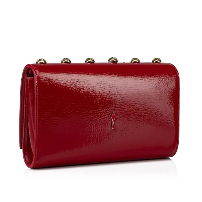 Women Paloma Clutch 8211 Vog Patent Leather And Spikes La Belle 8211 Loubi Christian Louboutin Shoulder Bags