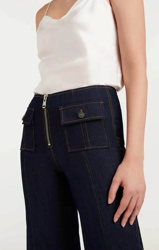Women Pants Cinq Sept Azure Pant Indigo