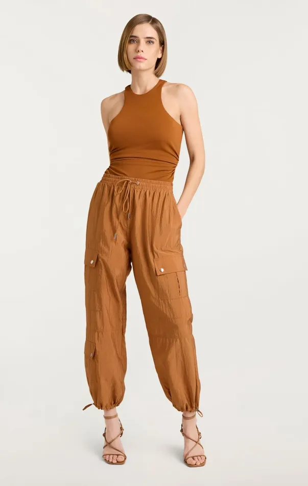 Women Pants Cinq Sept Nitsan Parachute Pant Baked Cookie