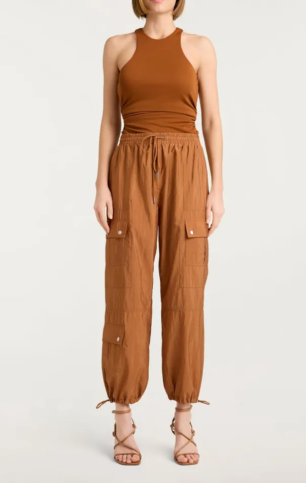 Women Pants Cinq Sept Nitsan Parachute Pant Baked Cookie