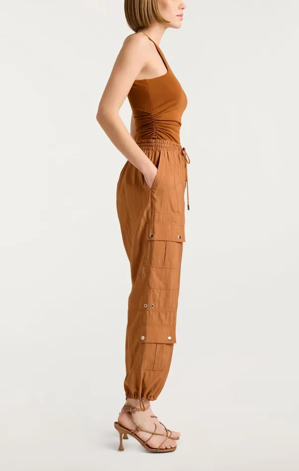 Women Pants Cinq Sept Nitsan Parachute Pant Baked Cookie