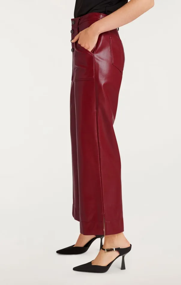 Women Pants Cinq Sept Vegan Leather Benji Pant Rhubarb