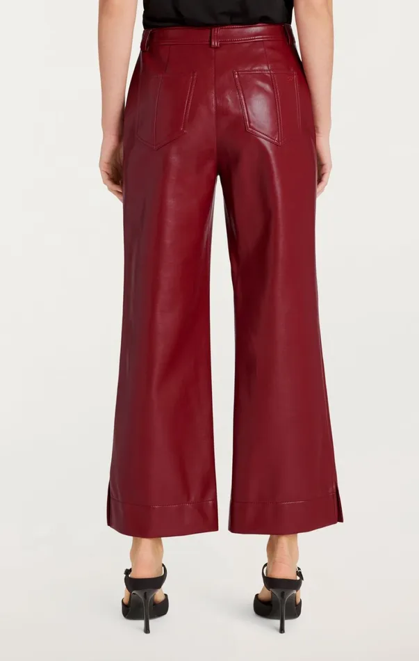 Women Pants Cinq Sept Vegan Leather Benji Pant Rhubarb