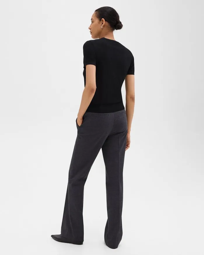 Women Pants Theory Flared Pant In Good Wool Charcoal Melange