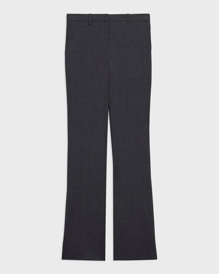 Women Pants Theory Flared Pant In Good Wool Charcoal Melange
