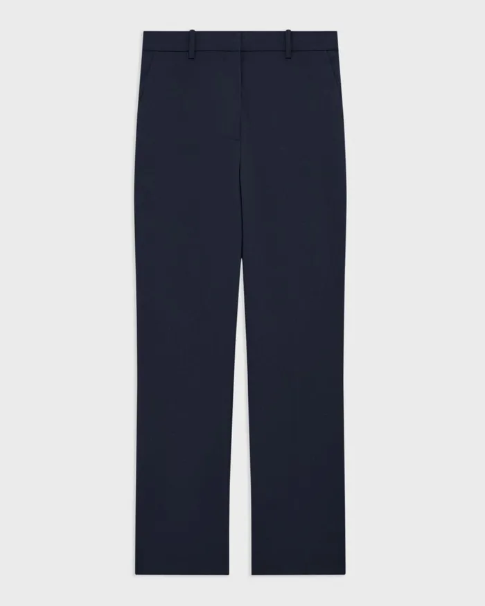 Women Pants Theory HighWaist StraightLeg Pant In Good Wool Nocturne Navy