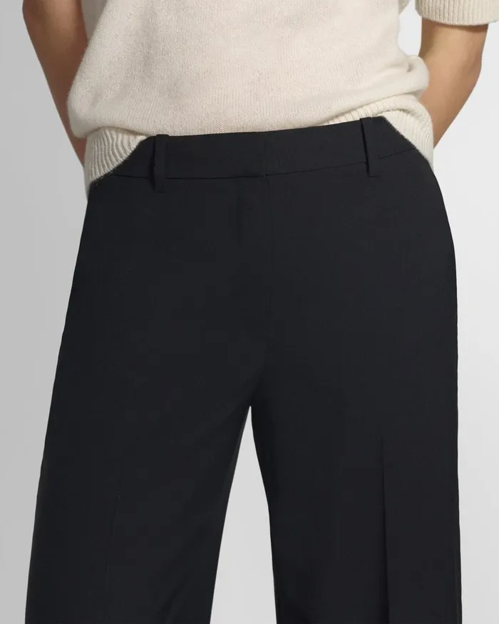 Women Pants Theory Relaxed Pant In Good Wool Nocturne Navy